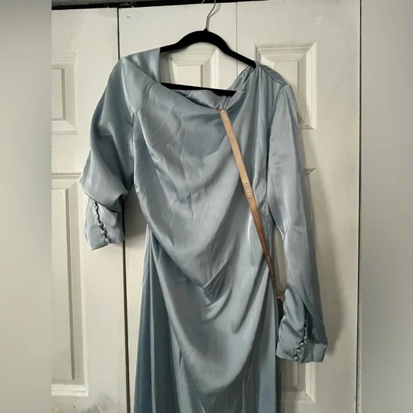 MESHKI- Avery One-Shoulder Maxi Dress - Cornflower Blue - Picture 5 of 9